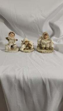 Vintage K's Collection Snow Babies Winter Christmas Figurines Set of 3